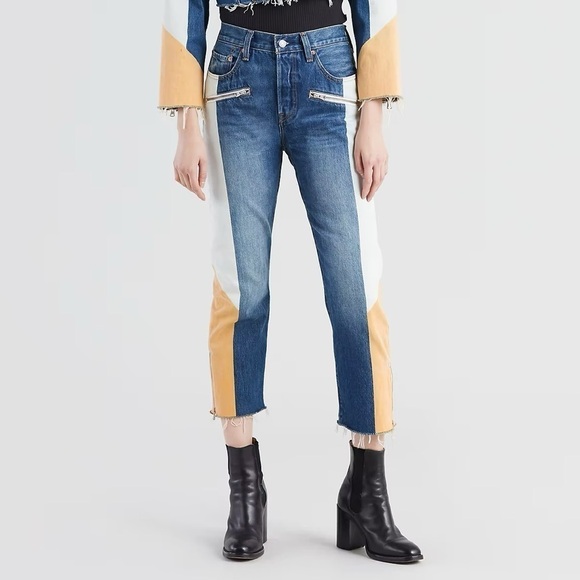 Levi’s 501 Original Moto Colorblock Jeans - Picture 1 of 9